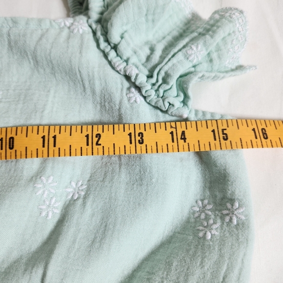 Cat & Jack Light Mint Green Kids XL 14 Dress Embroidery White Flowers - Picture 5 of 9